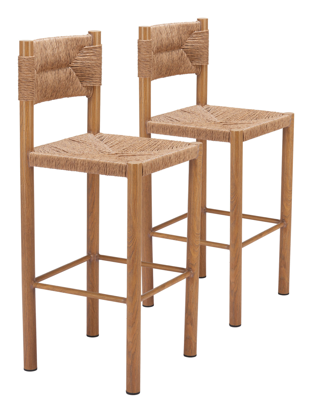 Iska Natural Outdoor Barstool (Set of 2) by Zuomod at Eve Furniture