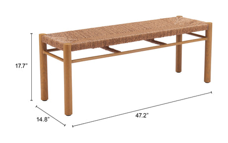 Iska Natural Outdoor Bench by Zuomod at Eve Furniture
