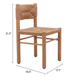 Iska Natural Outdoor Dining Chair (Set of 2) by Zuomod at Eve Furniture