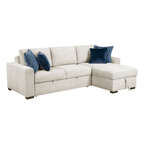 Isla Beige 3-Piece Sectional with Reversible Chaises and Hidden Storage by Homelegance at Eve Furniture