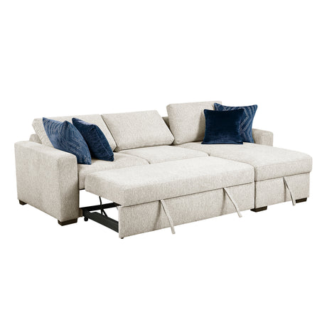 Isla Beige 3-Piece Sectional with Reversible Chaises and Hidden Storage by Homelegance at Eve Furniture