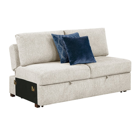 Isla Beige 3-Piece Sectional with Reversible Chaises and Hidden Storage by Homelegance at Eve Furniture