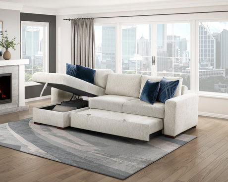 Isla Beige 3-Piece Sectional with Reversible Chaises and Hidden Storage by Homelegance at Eve Furniture