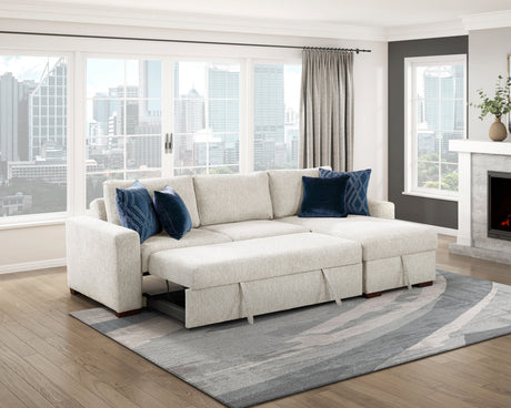 Isla Beige 3-Piece Sectional with Reversible Chaises and Hidden Storage by Homelegance at Eve Furniture