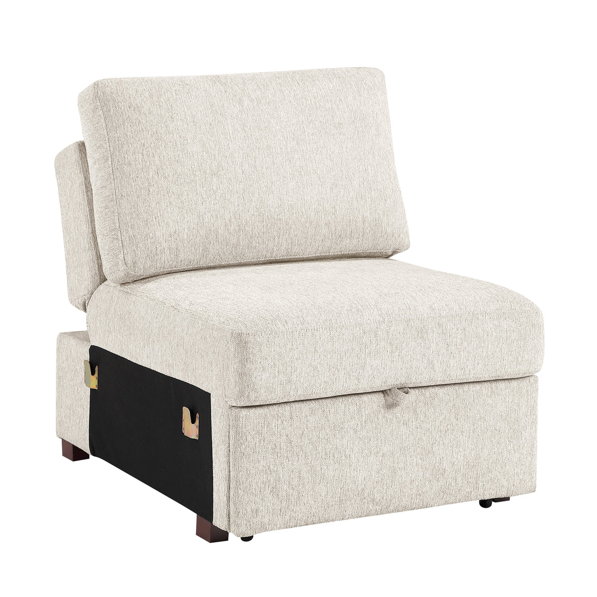 Isla Beige 4-Piece Rolled-Arm Sleeper Sectional with Storage Chaise by Homelegance at Eve Furniture