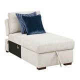 Isla Beige 4-Piece Rolled-Arm Sleeper Sectional with Storage Chaise by Homelegance at Eve Furniture