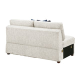 Isla Beige 4-Piece Rolled-Arm Sleeper Sectional with Storage Chaise by Homelegance at Eve Furniture
