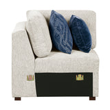Isla Beige 5-Piece Microfiber Sectional with Dual Pull-Out Beds and Storage Chaise by Homelegance at Eve Furniture