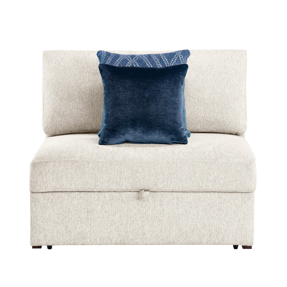 Isla Beige 5-Piece Microfiber Sectional with Dual Pull-Out Beds and Storage Chaise by Homelegance at Eve Furniture