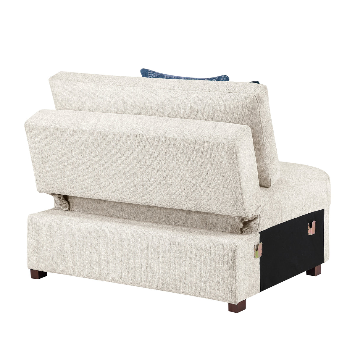 Isla Beige 5-Piece Microfiber Sectional with Dual Pull-Out Beds and Storage Chaise by Homelegance at Eve Furniture