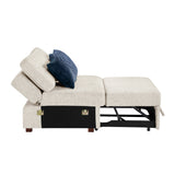 Isla Beige 5-Piece Microfiber Sectional with Dual Pull-Out Beds and Storage Chaise by Homelegance at Eve Furniture
