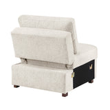 Isla Beige 5-Piece Microfiber Sectional with Dual Pull-Out Beds and Storage Chaise by Homelegance at Eve Furniture