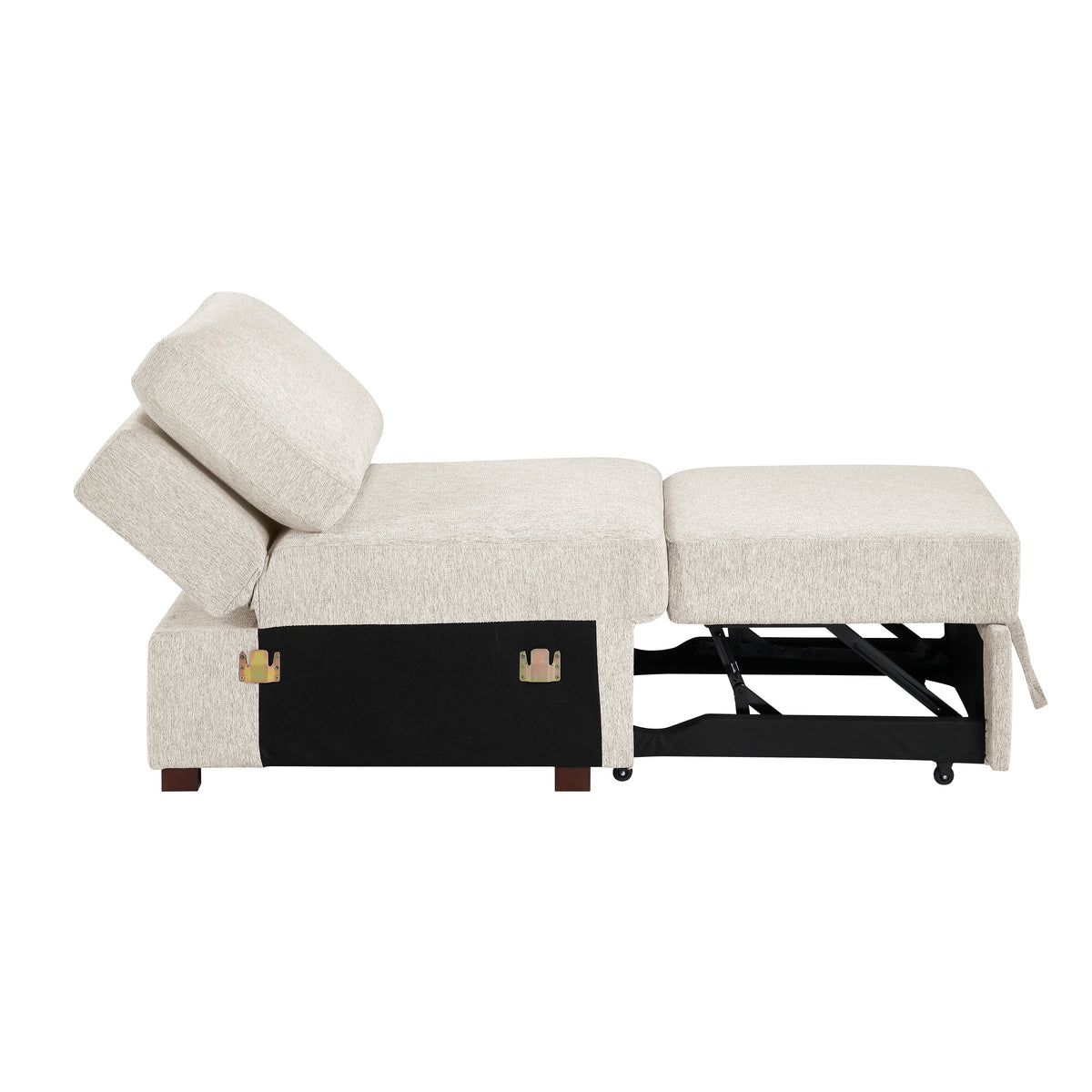 Isla Beige 5-Piece Microfiber Sectional with Dual Pull-Out Beds and Storage Chaise by Homelegance at Eve Furniture