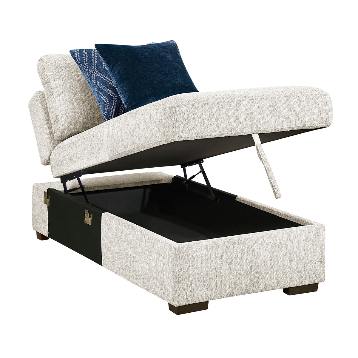 Isla Beige 5-Piece Microfiber Sectional with Dual Pull-Out Beds and Storage Chaise by Homelegance at Eve Furniture
