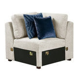 Isla Beige 5-Piece Microfiber Sectional with Dual Pull-Out Beds and Storage Chaise by Homelegance at Eve Furniture