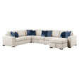 Isla Beige 5-Piece Microfiber Sectional with Dual Pull-Out Beds and Storage Chaise by Homelegance at Eve Furniture