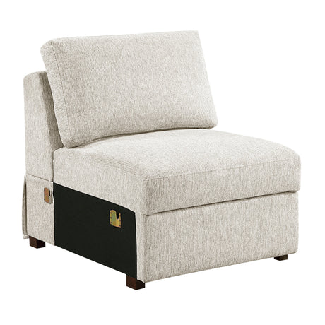Isla Beige 5-Piece Sectional with Convertible and Reversible Chaise, Hidden Storage, Click Motion Back by Homelegance at Eve Furniture