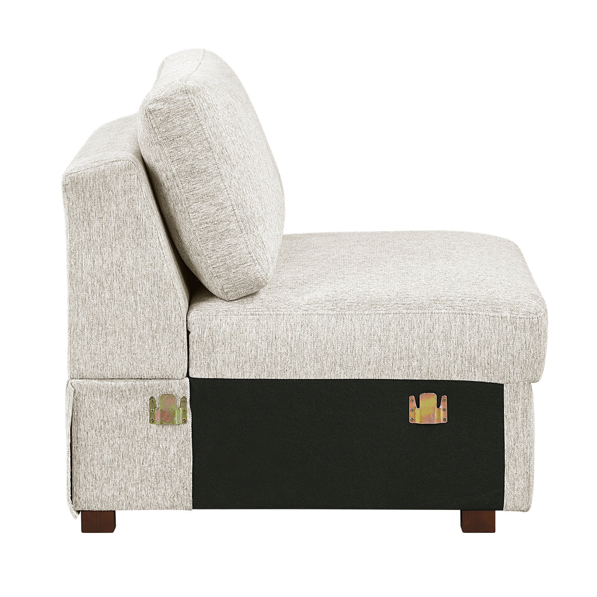 Isla Beige 5-Piece Sectional with Convertible and Reversible Chaise, Hidden Storage, Click Motion Back by Homelegance at Eve Furniture
