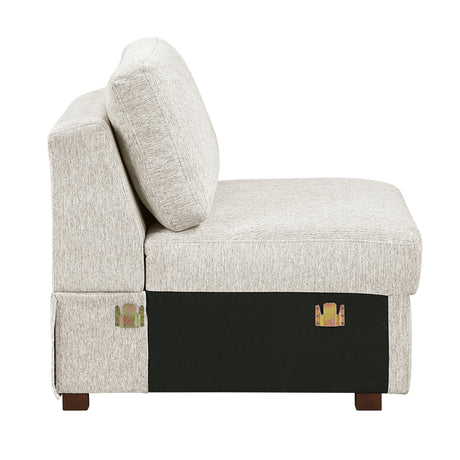 Isla Beige 5-Piece Sectional with Convertible and Reversible Chaise, Hidden Storage, Click Motion Back by Homelegance at Eve Furniture