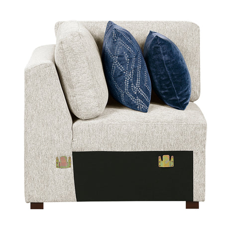 Isla Beige 5-Piece Sectional with Convertible and Reversible Chaise, Hidden Storage, Click Motion Back by Homelegance at Eve Furniture