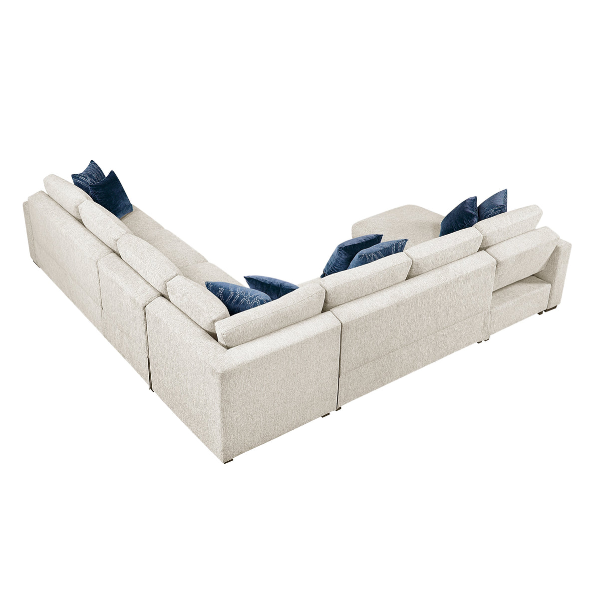 Isla Beige 5-Piece Sectional with Convertible and Reversible Chaise, Hidden Storage, Click Motion Back by Homelegance at Eve Furniture