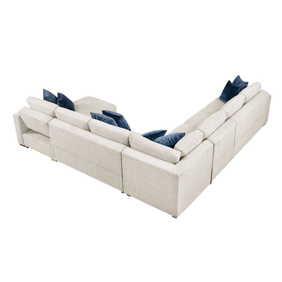 Isla Beige 5-Piece Sectional with Convertible and Reversible Chaise, Hidden Storage, Click Motion Back by Homelegance at Eve Furniture