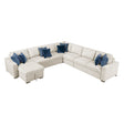 Isla Beige 5-Piece Sectional with Convertible and Reversible Chaise, Hidden Storage, Click Motion Back by Homelegance at Eve Furniture