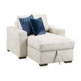 Isla Beige Chaise Lounge with Arms and Hidden Storage, Click Motion Back by Homelegance at Eve Furniture