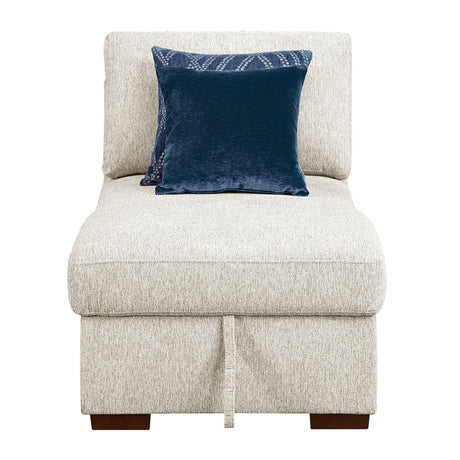 Isla Beige Chaise Lounge with Arms and Hidden Storage, Click Motion Back by Homelegance at Eve Furniture