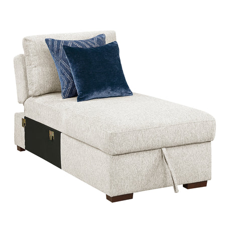 Isla Beige Chaise Lounge with Arms and Hidden Storage, Click Motion Back by Homelegance at Eve Furniture