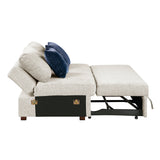 Isla Beige Loveseat with Pull-out Bed and Click Motion Back by Homelegance at Eve Furniture