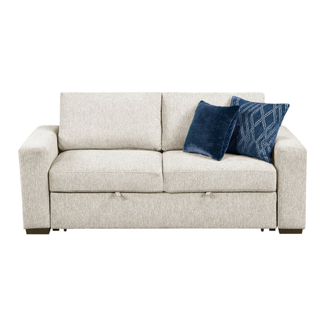 Isla Beige Loveseat with Pull-out Bed and Click Motion Back by Homelegance at Eve Furniture