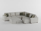 Isla Beige Loveseat with Pull-out Bed and Click Motion Back by Homelegance at Eve Furniture