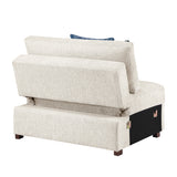 Isla Beige Microfiber Chair and a Half Sleeper with Armrest Shelves and USB-C Ports by Homelegance at Eve Furniture