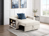Isla Beige Microfiber Chair and a Half Sleeper with Armrest Shelves and USB-C Ports by Homelegance at Eve Furniture