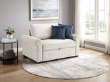 Isla Beige Roll Arms Convertible Wide Chair with Pull-out Bed and Click Motion Back by Homelegance at Eve Furniture