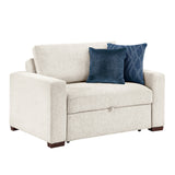 Isla Beige Track Arms Convertible Wide Chair with Pull-out Bed and Click Motion Back by Homelegance at Eve Furniture