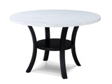 Isla Black and White Round Dining Table by Crown Mark at Eve Furniture