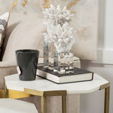 Isla (Large) 5L x 5W White Replica Resin Coral On Clear White Glass by Mercana at Eve Furniture
