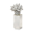 Isla (Large) 5L x 5W White Replica Resin Coral On Clear White Glass by Mercana at Eve Furniture