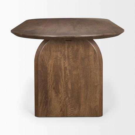 Isla Oval Dining Table w/Dark Brown Wood Top & Arched Legs by Mercana at Eve Furniture