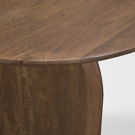 Isla Oval Dining Table w/Dark Brown Wood Top & Arched Legs by Mercana at Eve Furniture