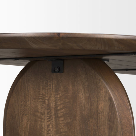 Isla Oval Dining Table w/Dark Brown Wood Top & Arched Legs by Mercana at Eve Furniture