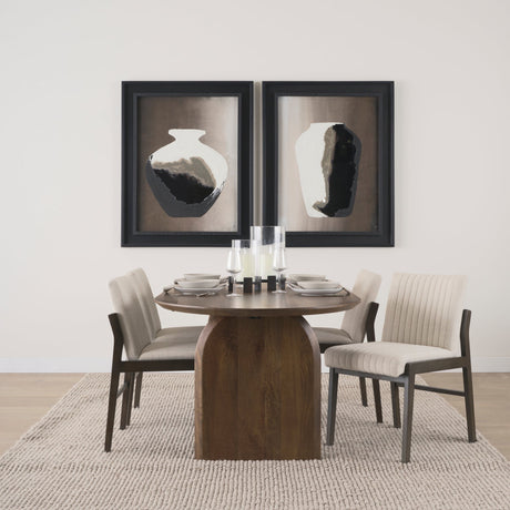 Isla Oval Dining Table w/Dark Brown Wood Top & Arched Legs by Mercana at Eve Furniture