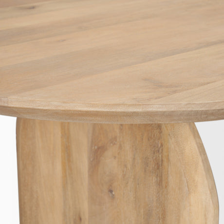 Isla Oval Dining Table w/Light Brown Wood Top & Arched Legs by Mercana at Eve Furniture