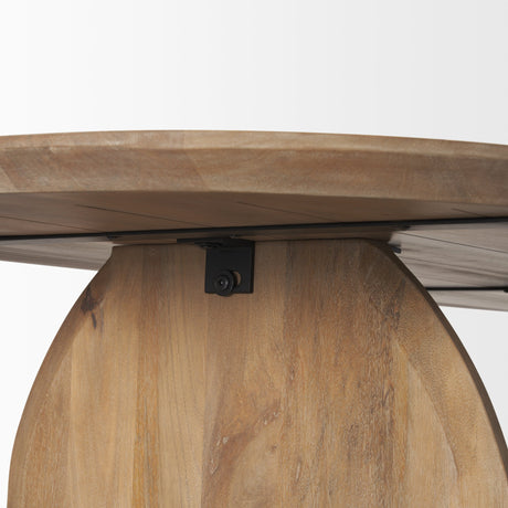 Isla Oval Dining Table w/Light Brown Wood Top & Arched Legs by Mercana at Eve Furniture