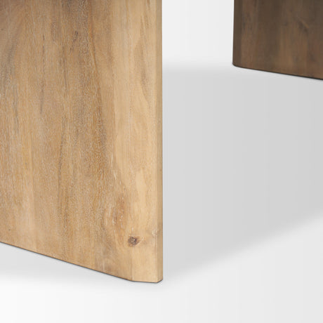 Isla Oval Dining Table w/Light Brown Wood Top & Arched Legs by Mercana at Eve Furniture