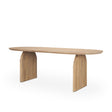 Isla Oval Dining Table w/Light Brown Wood Top & Arched Legs by Mercana at Eve Furniture