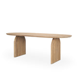 Isla Oval Dining Table w/Light Brown Wood Top & Arched Legs by Mercana at Eve Furniture