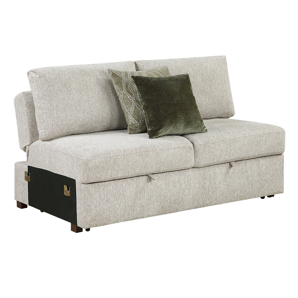 Isla Sage Sand 3-Piece Sectional with Pull-out Bed by Homelegance at Eve Furniture
